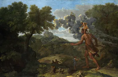 Blind Orion Searching For The Rising Sun by Николя Пуссен, 1658 — digital art print download