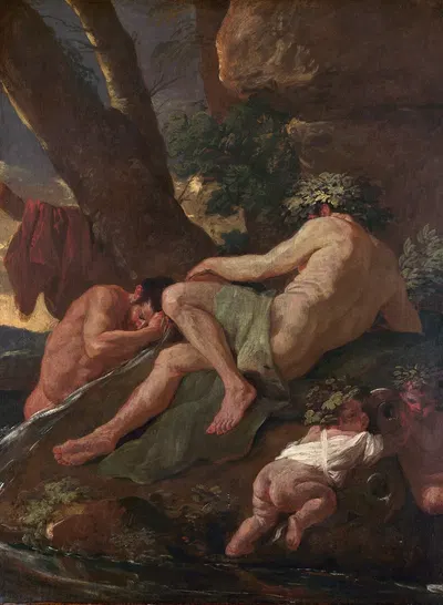 Midas Washing At The Source of The Pactolus by Николя Пуссен — digital art print download