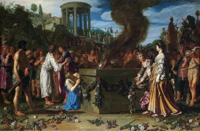 Orestes and Pylades Disputing At The Altar by Pieter Lastman, 1614 — digital art print download