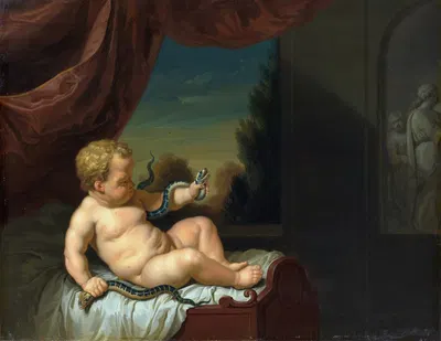 The Infant Hercules With a Serpent by Питер Ван Дер Верфф, 1700 - 1722 — digital art print download