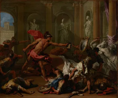 Perseus Confronting Phineus With The Head of Medusa by Себастьяно Риччи, 1705–1710 — digital art print download