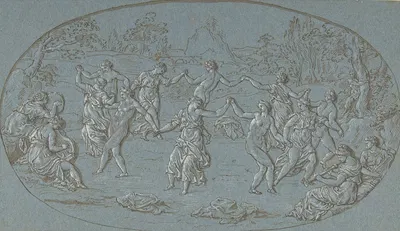 Dancing Nymphs in a Glade by Circle of Bernard Picart — digital art print download
