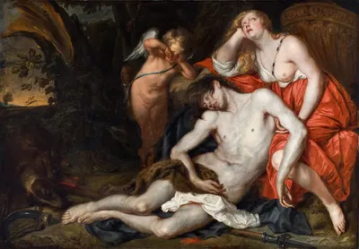 Venus Bewailing The Death of Adonis by Томас Виллеборц Босхаерт — digital art print download