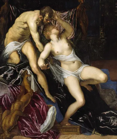 Tarquin and Lucretia by Jacopo Tintoretto — digital art print download