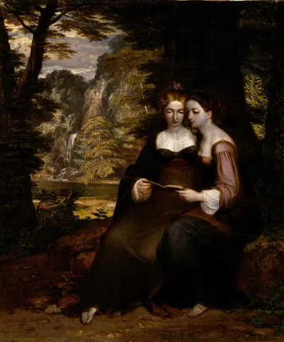 Hermia and Helena by Вашингтон Оллстон — digital art print download