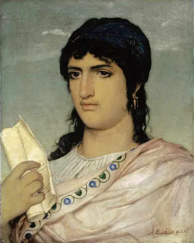 Sappho by Arnold Böcklin, 1862 — digital art print download