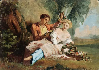 Galant Lovers' Tryst 'rinaldo And Armida' by Barthélemy Menn — digital art print download