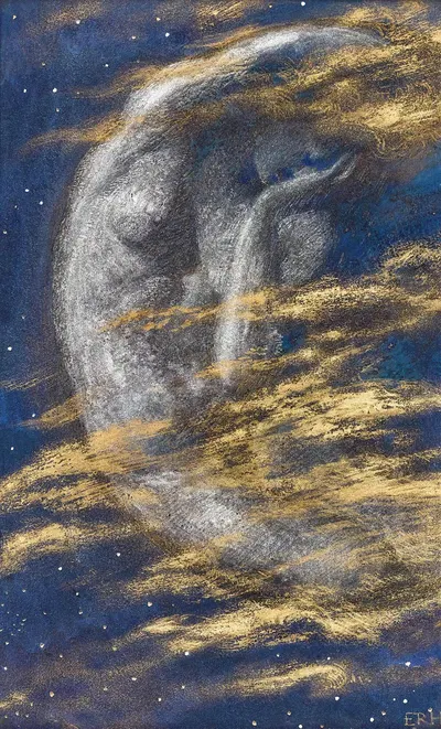 The Weary Moon by Эдвард Роберт Хьюз — digital art print download