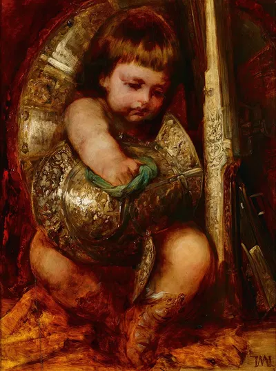 Putto, Cleaning The Arms Of Mars by Ганс Макарат, 1869 — digital art print download