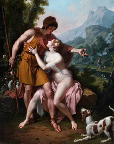 Venus And Adonis by Жан-Батист Регно — digital art print download