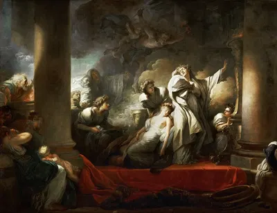 Coresus Sacrificing Himself To Save Callirhoe by Жан-Оноре Фрагонар, 1765 — digital art print download