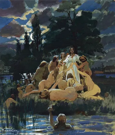 Mermaids by Konstantin Egorovich Makovsky, 1885 — digital art print download