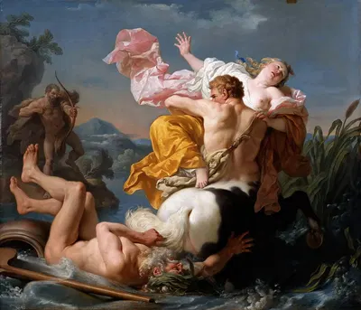 The Abduction Of Deianeira By The Centaur Nessus by Луи-Жан-Франсуа Лагрене, 1755 — digital art print download