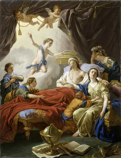Allegory On The Death Of The Dauphin by Louis-Jean-François Lagrenée, 1765 — digital art print download