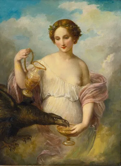 Psyche And The Eagle Of Zeus by Натале Скиавоне — digital art print download