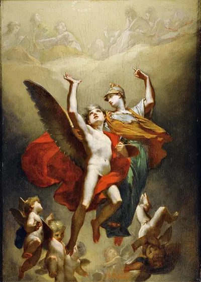 Minerve Leading The Genius Of Arts To Immortality by Пьер-Поль Прудон, 1824 — digital art print download