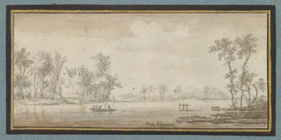 River with house and rowboat by David Colijns — digital art print download