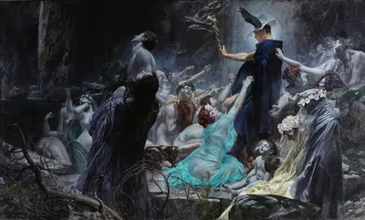 The Souls At The Acheron by Adolf Hirémy-Hirschl, 1898 — digital art print download