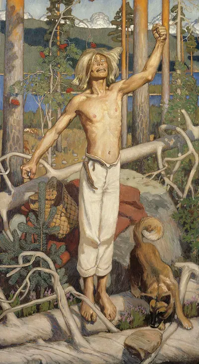 Kullervo Cursing by Аксели Галлен-Каллела, 1899 — digital art print download