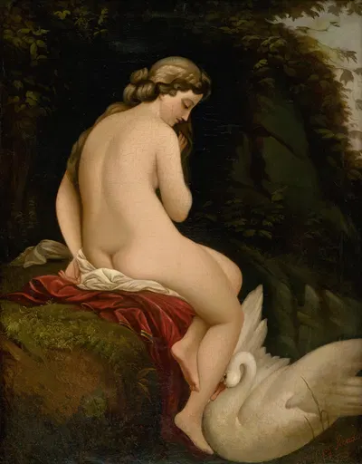 Leda And The Swan by Александр Нюласси, 1862 — digital art print download