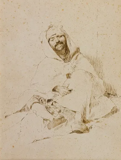 Sitting Arab by Доменико Морелли, 1882 — digital art print download