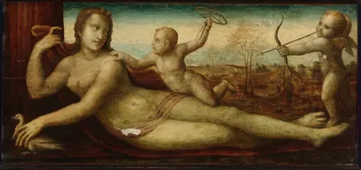 Reclining Venus With Two Amorini by Bartolomeo Neroni — digital art print download