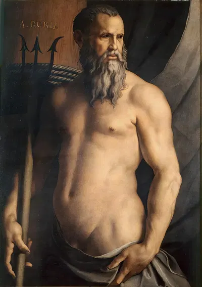 Portrait Of Andrea Doria As Neptune by Агноло Бронзино, 1550–1555 — digital art print download