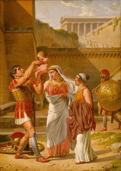 Hector's Farewell To Andromache by Christoffer Wilhelm Eckersberg, 1813-1816 — digital art print download