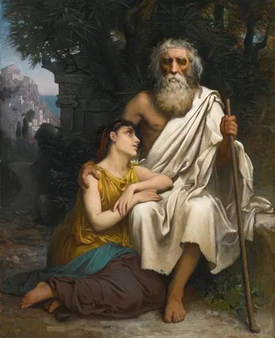 Oedipus And Antigone by Камиль Феликс Белланже — digital art print download