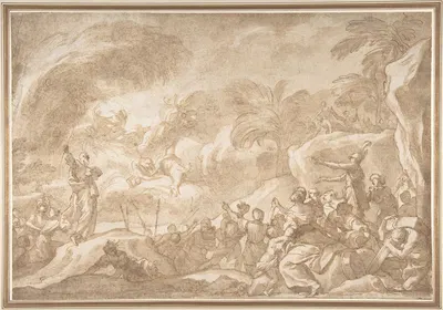 Moses and the Chosen People Behold the Drowning of the Egyptian Army in the Red Sea by Доменико Пиола, 1627–1703 — digital…