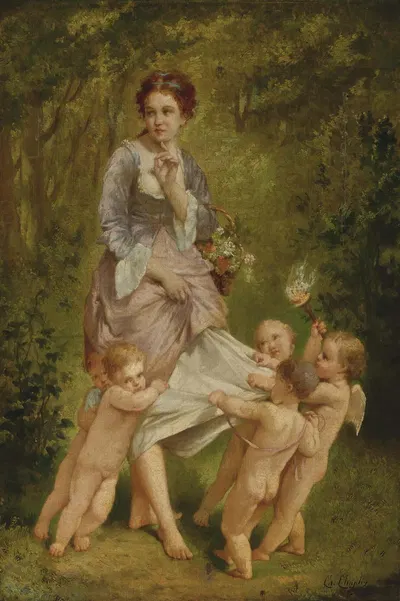 Venus With Putti by Шарль Чаплин — digital art print download