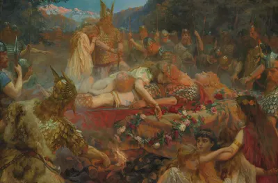 Death Of A Viking Warrior by Charles Ernest Butler, 1909 — digital art print download