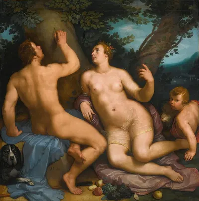 Paris And Oenone by Корнелис Корнелисз ван Харлем, 1616 — digital art print download