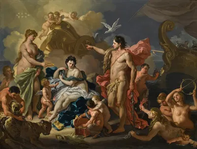 Bacchus And Ariadne by Франческо Солимена — digital art print download