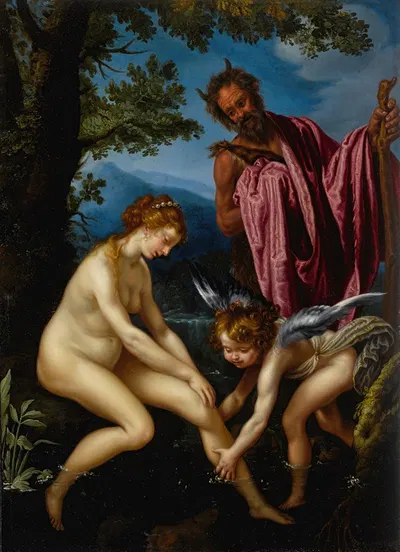 Venus, Cupid And Pan by Giovanni Biliverti — digital art print download