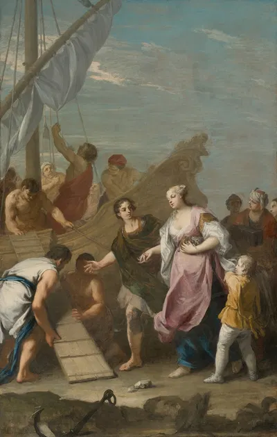 The Embarkation Of Helen Of Troy by Якопо Амигони — digital art print download