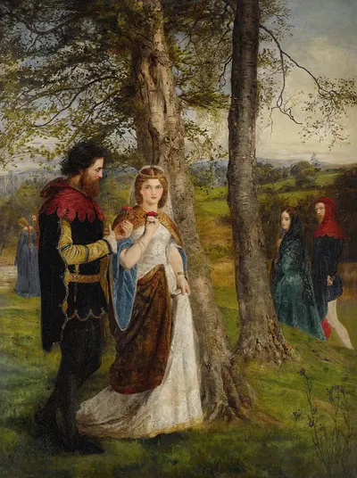 Sir Launcelot And Queen Guinevere by Джеймс Арчер — digital art print download