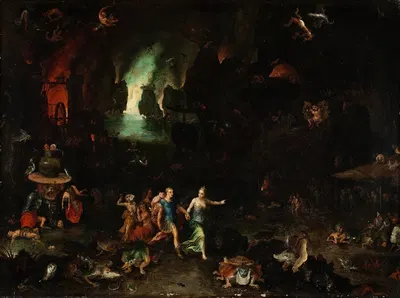 Aeneas And The Cumaean Sibyl In The Underworld by Ян Брейгель Старший — digital art print download