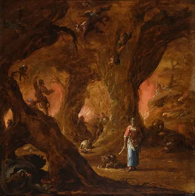 A Sorceress In A Wood Surrounded By Devils by Ян Янсз. Ван Бюсем — digital art print download