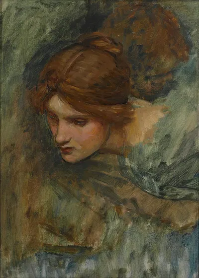 Study For The Head Of Venus In The Awakening Of Adonis by John William Waterhouse — digital art print download