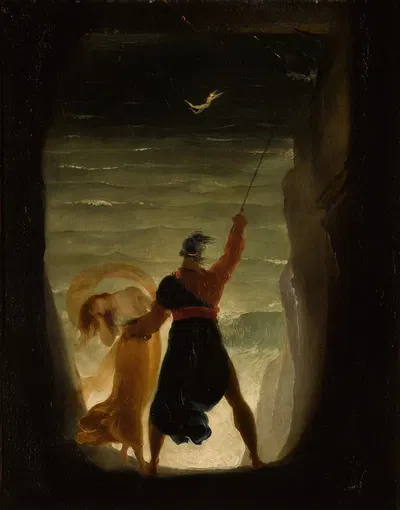 Prospero And Ariel, From Shakespeare's the Tempest by Джозеф Севен — digital art print download