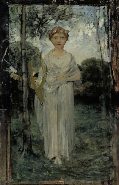 Muse, Study by Jules Bastien-Lepage, 1870 - 1884 — digital art print download