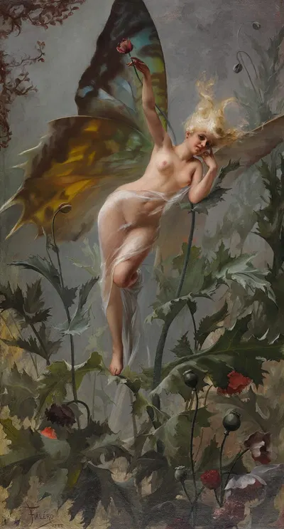 The Poppy Fairy by Luis Ricardo Falero, 1888 — digital art print download