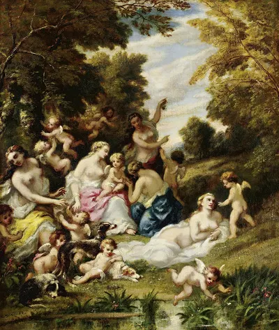 La Fête Des Amours by Нарцисс-Виржиль Диаз де Ла Пенья, 1853 — digital art print download