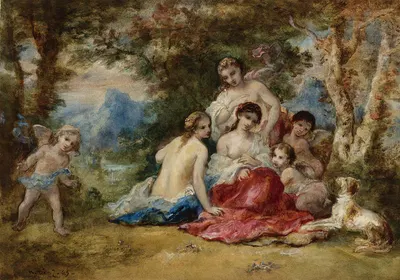 Les Hamadryades by Narcisse-Virgile Diaz de La Peña, 1865 — digital art print download