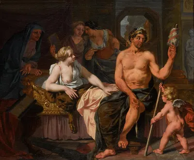 Hercules And Omphale by Николаас Верколье — digital art print download