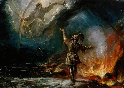 Lemminkäinen At The Fiery Lake, Sketch by Роберт Вильгельм Экман, 1867 — digital art print download