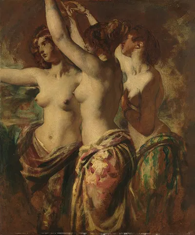 The Three Graces by Уильям Этти, 1830 — digital art print download