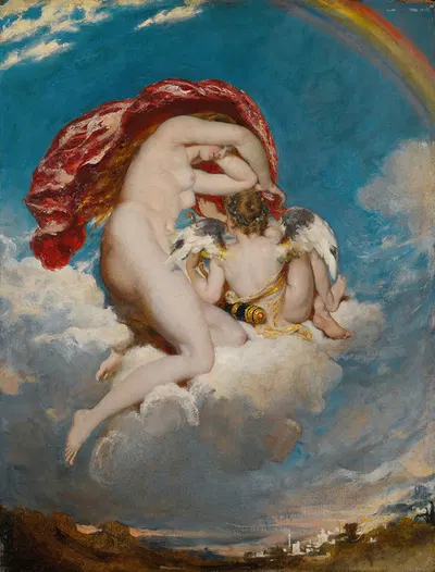 Venus And Cupid Descending by Уильям Этти — digital art print download