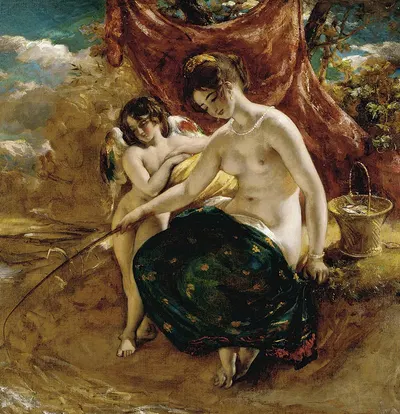 Nymph Angling by Уильям Этти — digital art print download